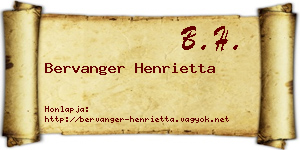 Bervanger Henrietta névjegykártya