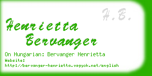 henrietta bervanger business card